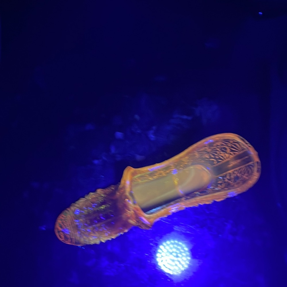 Kanawha glass shoes amber Cadium vintage shoe - Picture 4 of 10